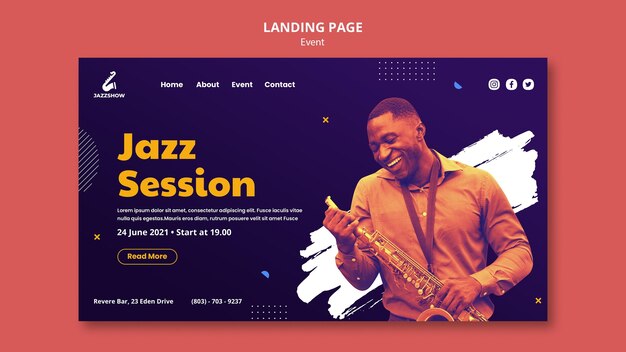 Jazz Music Event Landing Page Template – Free Download