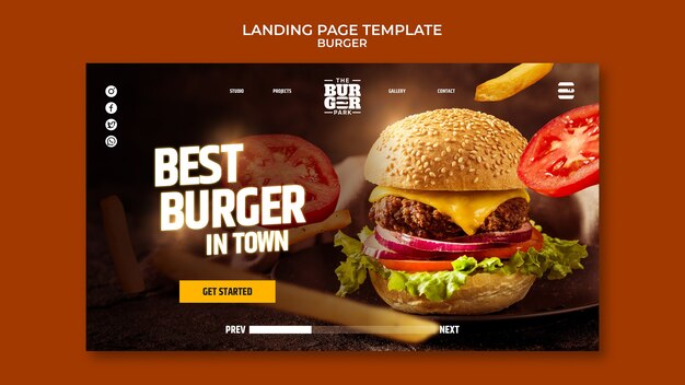 Burger Landing Page Template Design – Free Download