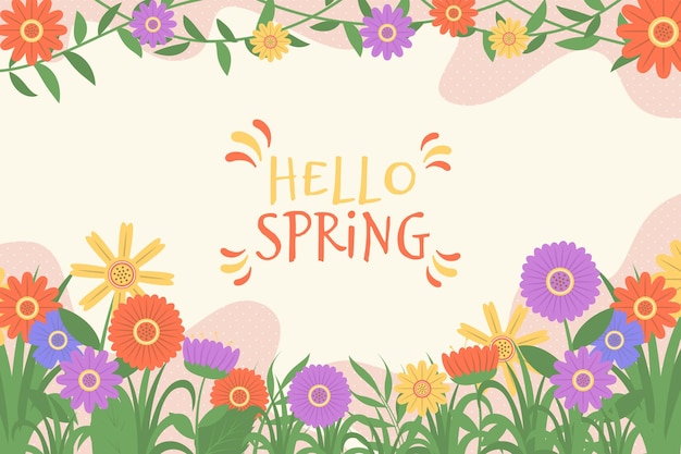 Illustrated Floral Spring Background – Free Stock Photo, Download Free