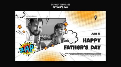 Happy Father’s Day Celebration Horizontal Banner – Free Download