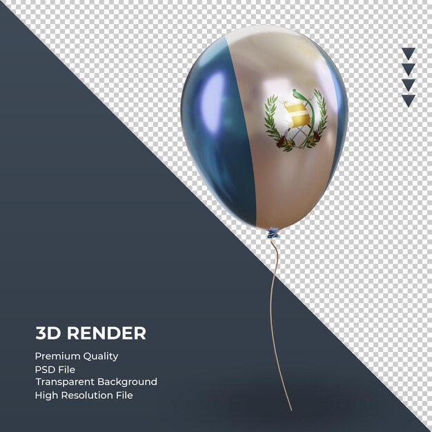 Realistic Foil Rendering of 3D Balloon Featuring Guatemala Flag – Free Download