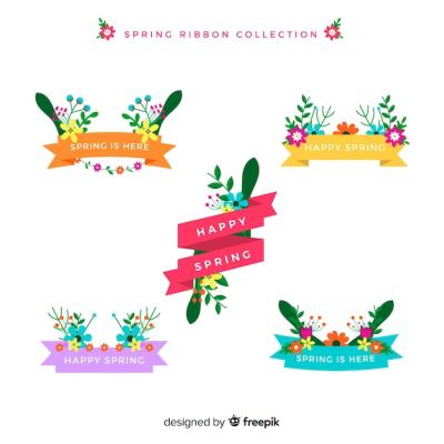 Spring Floral Ribbon Collection – Free Stock Photos for Download