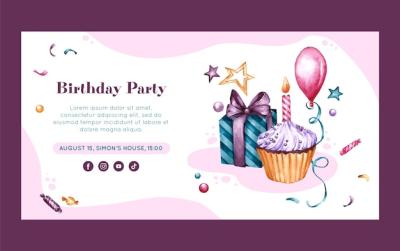 Children’s Birthday Party Celebration Social Media Post Template – Free Download