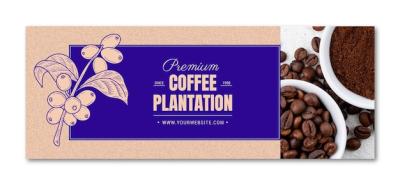 Hand Drawn Coffee Plantation Facebook Cover – Free Download