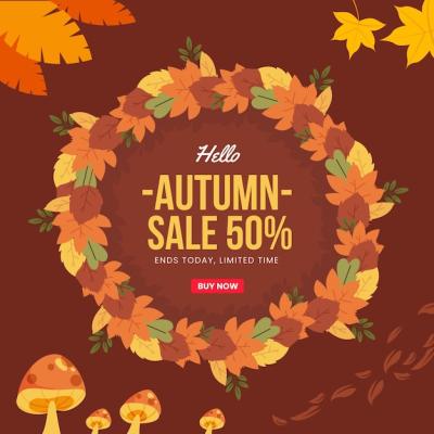 Autumn Sale Squared Banner – Free Download Free Stock Photo