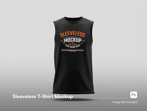 Front View Sleeveless T-Shirt 3D Mockup PSD – Free to Download