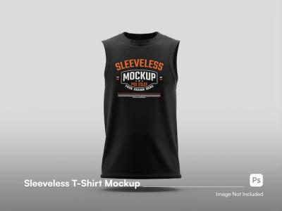 Front View Sleeveless T-Shirt 3D Mockup PSD – Free to Download