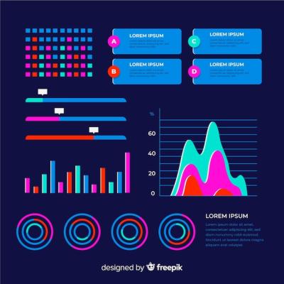 Flat Infographic Elements with Stats Collection – Free Download