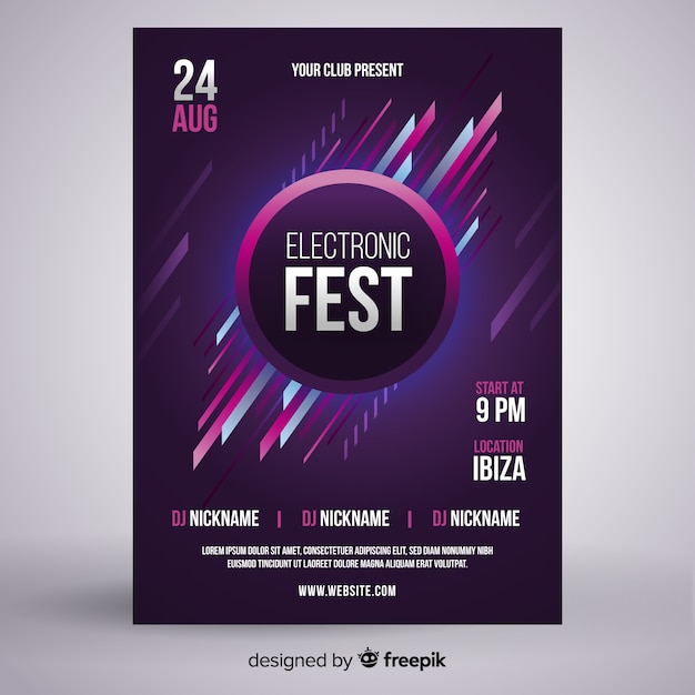 Electronic Music Festival Poster Template – Free to Download