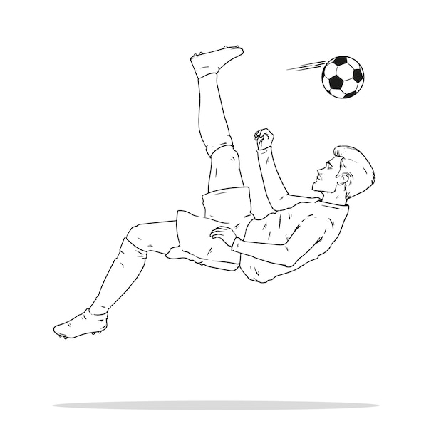 Hand Drawn Soccer Player Outline Illustration – Free Download