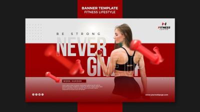 Fitness Lifestyle Ad Banner Template – Free to Download