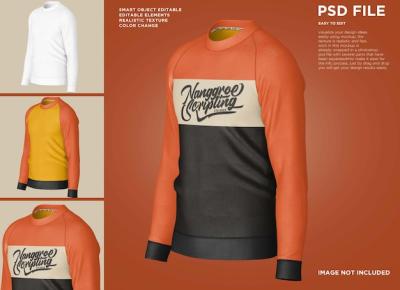 Sweater Raglan Long Sleeve Mockup – Free Download