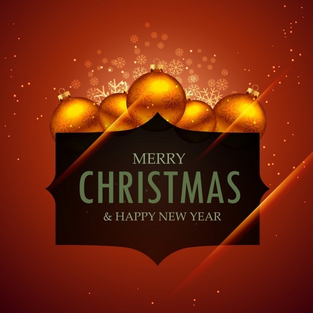 Christmas Background Featuring a Black Label and Christmas Balls – Free Download