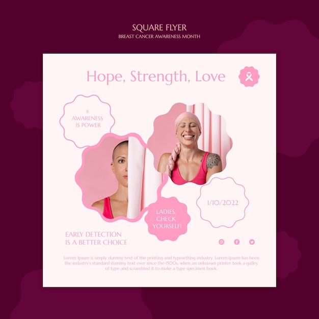 Flat Design Breast Cancer Template – Free Download