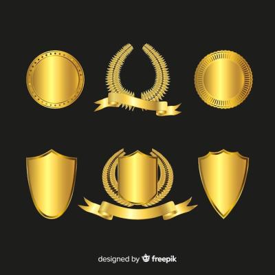 Elegant Set of Golden Badges – Free Stock Photo for Download