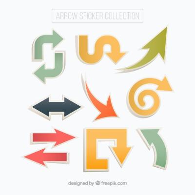 Arrow Stickers in Various Shapes – Free Download