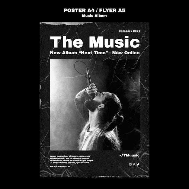 Music Album Poster Template – Free Download, Free Stock Photo