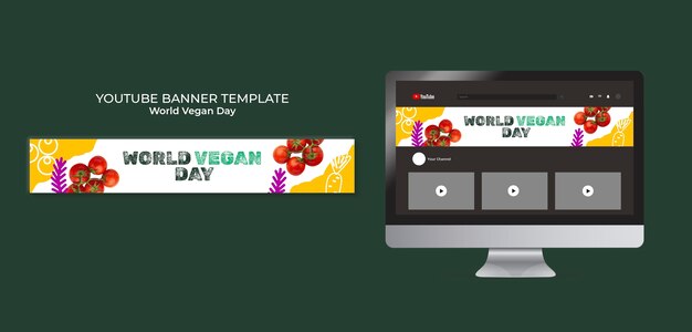 Abstract World Vegan Day YouTube Banner – Free Download