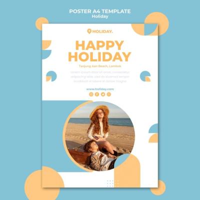 Vertical Poster Template for Summer Holiday – Free Download