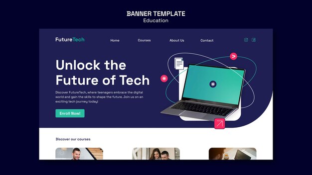 Flat Design Education Concept Landing Page – Free Download