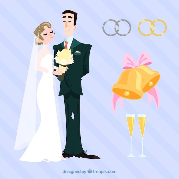 Assortment of Newlyweds and Flat Objects – Free Stock Photo for Download