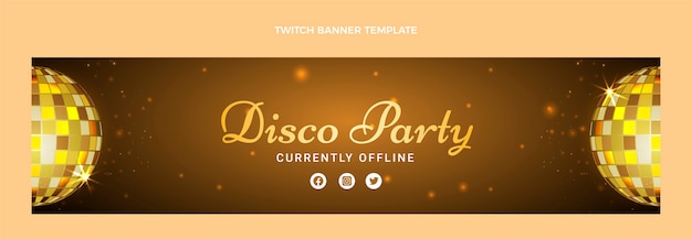 Realistic Luxury Disco Party Twitch Banner – Free Download