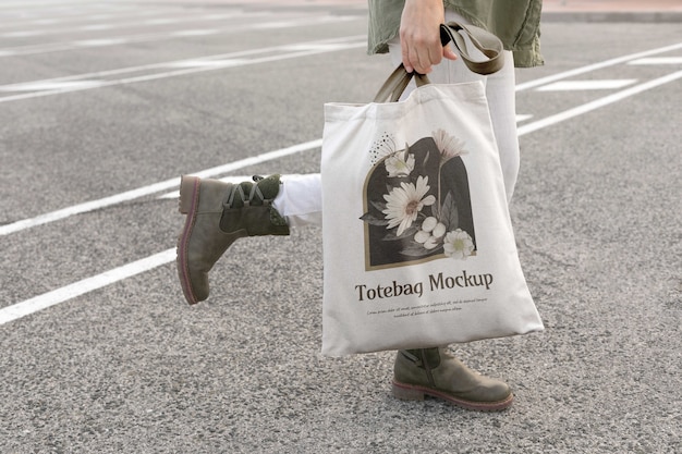 Tote Bag Mockup Design Outdoors – Free Download