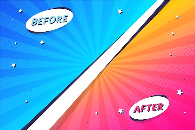 Cartoon Gradient Before and After Background – Free Download