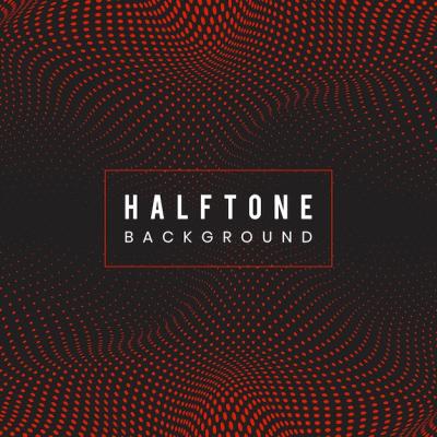 Red and Black Wavy Halftone Background Vector – Free Download