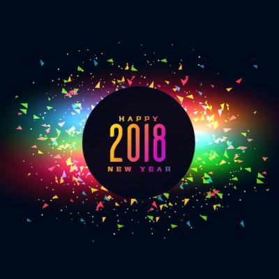 Colorful Party Background Design for New Year 2018 – Free Download