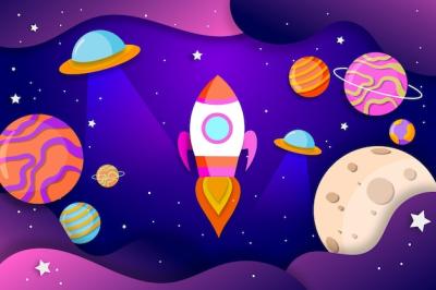 Galaxy Background in Paper Style – Free Download