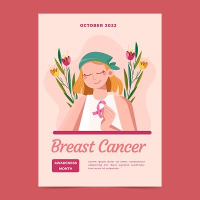 Vertical Poster Template for Breast Cancer Awareness Month – Free Download