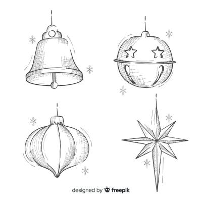 Hand Drawn Christmas Decoration Collection – Free Stock Photo for Download