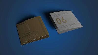 Tri Fold Square Brochure PSD Mockup – Free Download