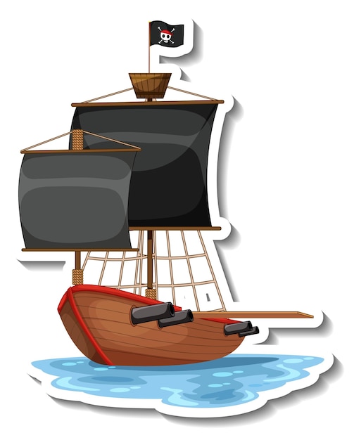 Sticker Template of a Pirate Ship Isolated – Free Stock Photo, Download Free