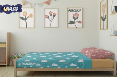 Kids Bed Mockup – Free to Download for Your Design Projects