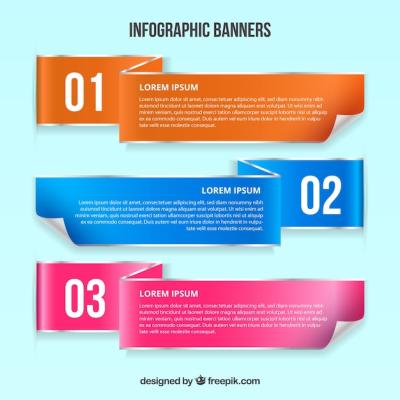 Realistic Infographic Banners Collection – Free Download