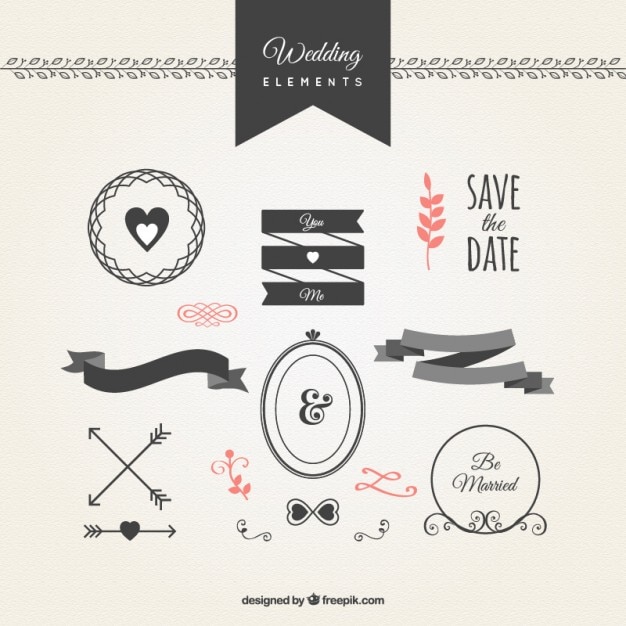 Retro Wedding Elements – Free Download of Stunning Vector Templates