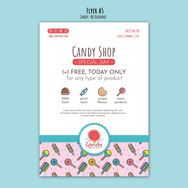 Candy Shop Flyer Template – Free Download