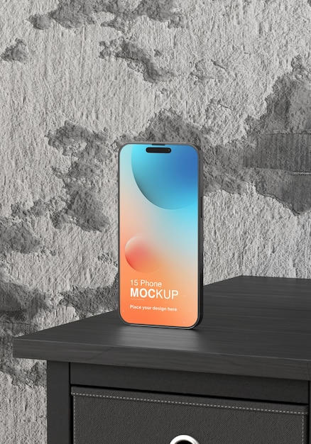 Phone Mockup in Industrial Aesthetic Room – Free Download