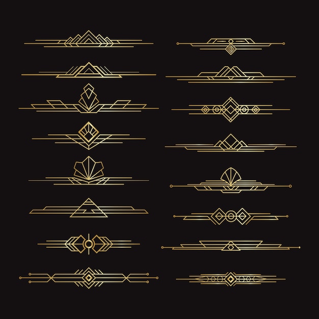 Gradient Art Deco Ornaments Design – Free Download