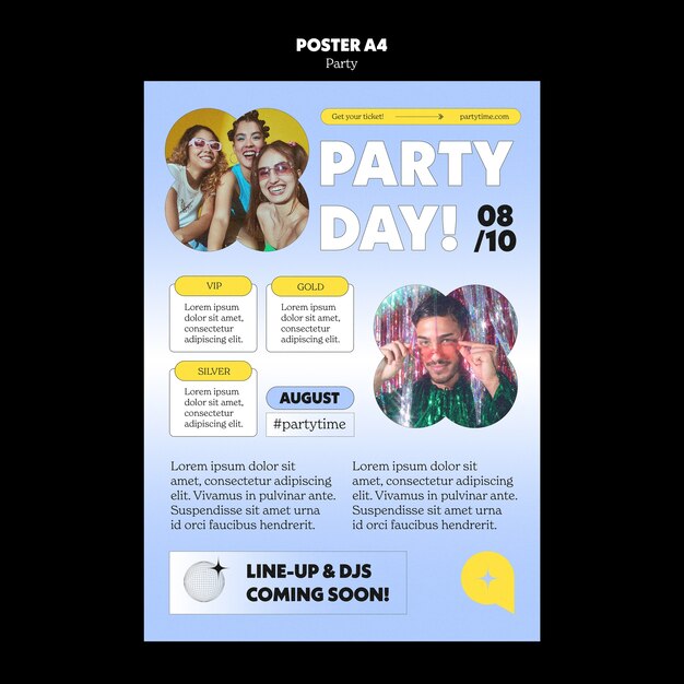 Gradient Party Template Design – Free to Download