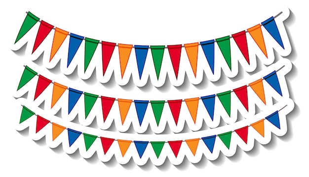 Colourful Party Flags Sticker – Free Download, Download Free Stock Photo