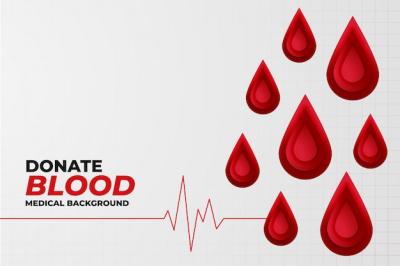 Background of Blood Donation Concept with Heartbeat Line – Free Download