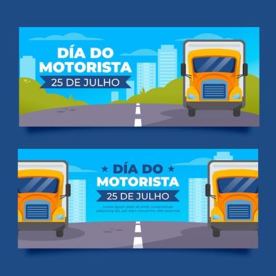 Dia do Motorista Banners Set – Free Download