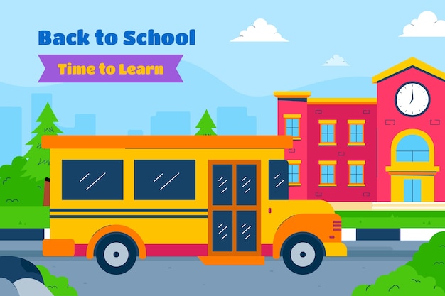 Flat Background for Back to School Season: Free Download