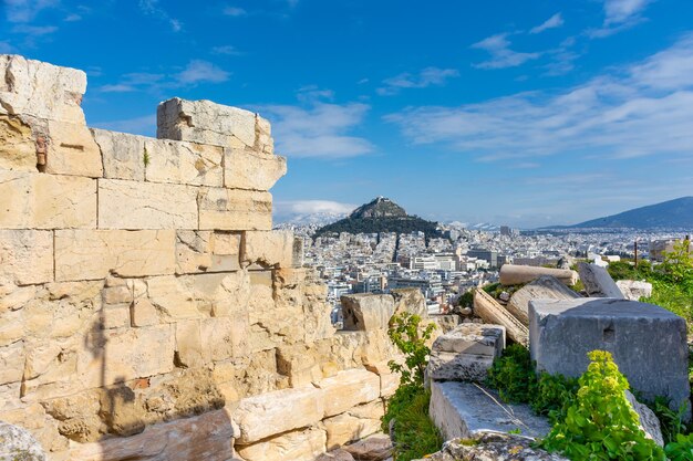 Morning View of Athens and Lycabettus Cityscape – Free Download