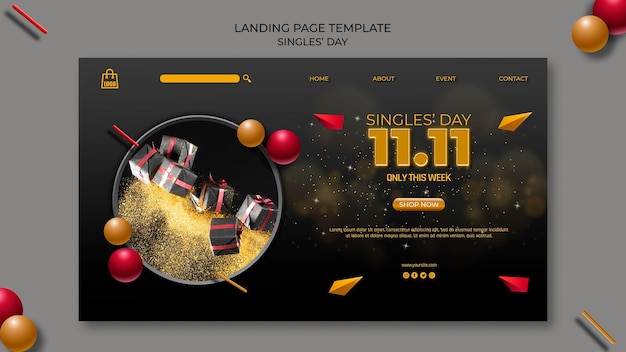 Singles Day Landing Page Template – Free Download