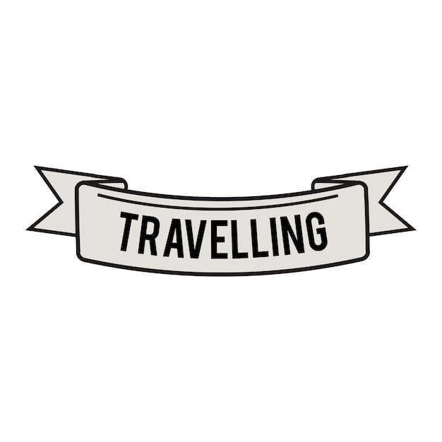 Travel Ribbon Banner Vector Illustration – Free Download