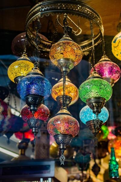 Mosaic Colorful Ottoman Lamps Lanterns – Free Download for Stunning Stock Photos